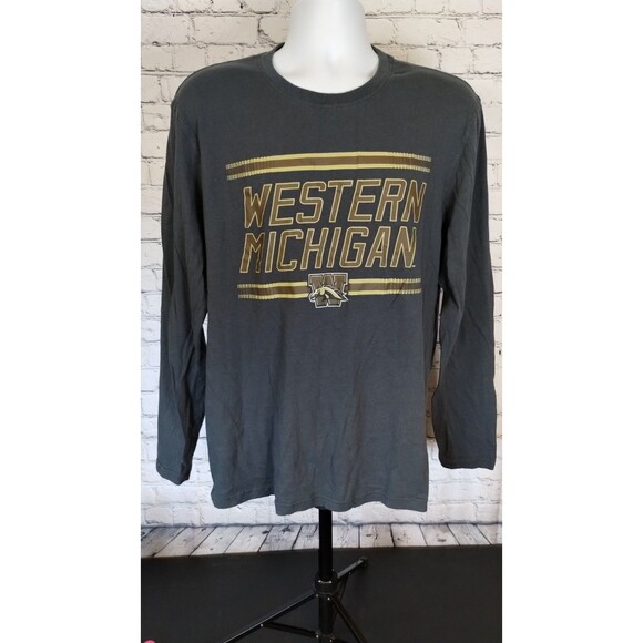 XL Western Michigan University Broncos Long Sleeve League Gray T-Shirt - Picture 2 of 8